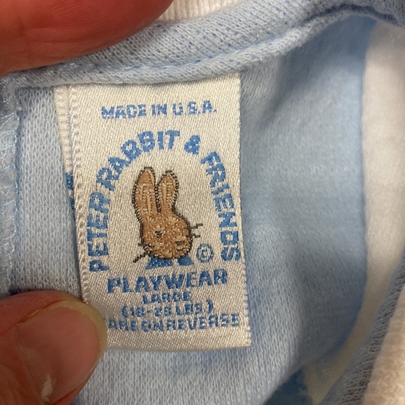 Peter Rabbit  & Friends play wear large 18-23lbs short sleeve romper - Picture 7 of 8